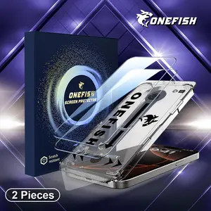 [2PCS] One Fish Luxury Privacy Screen Protector for iPhone,Samsung -Crystal Clear, Fingerprint Proof, Scratch Resistant, Plasma Plating Process