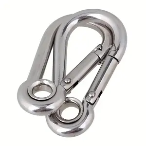2pcs Spring Buckle Hook, M4/m5/m6/m8 Size, Stainless Steel Quick Connector, Corrosion Resistant, Durable, Shiny Design, Hook Carabiner