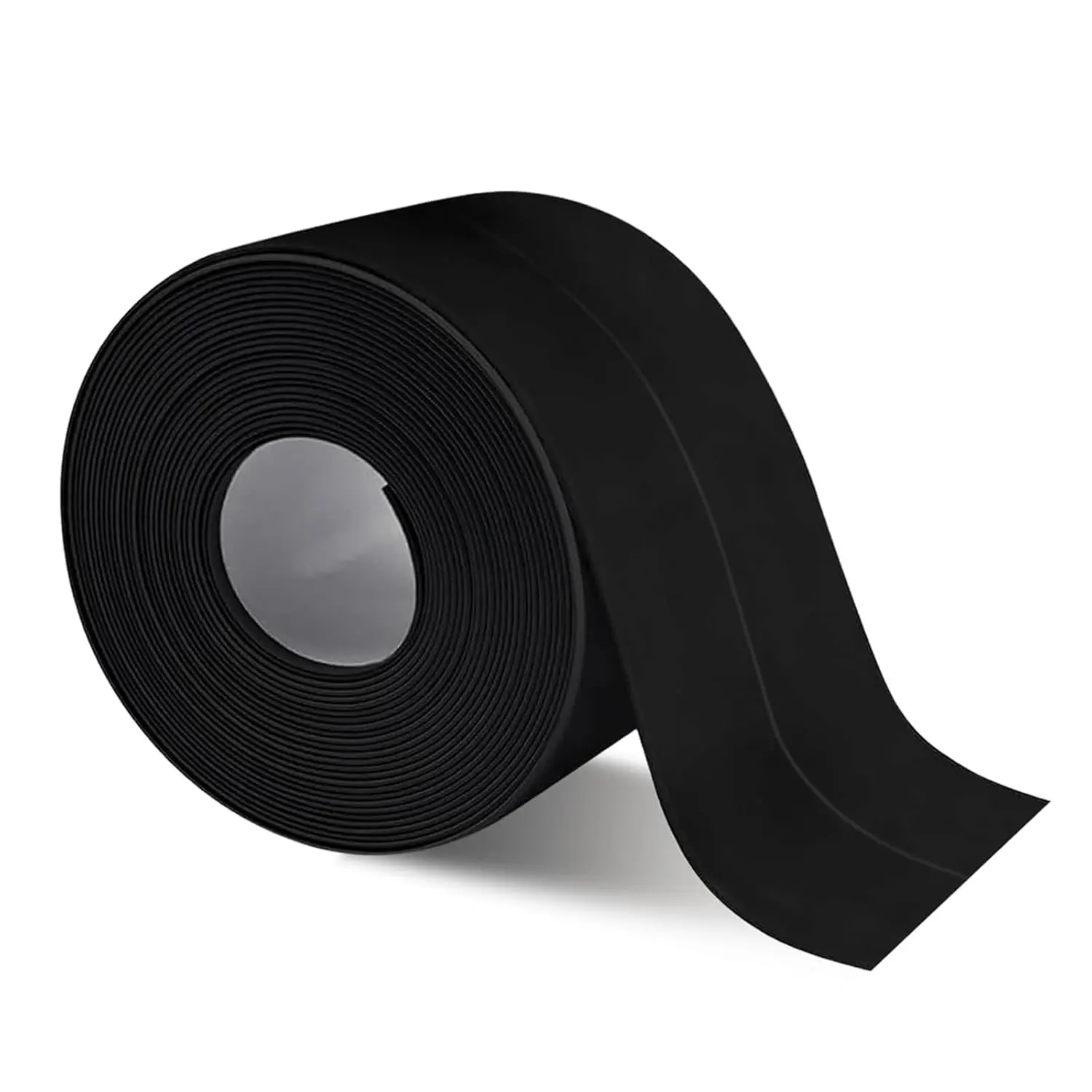 Black Caulk Tape, Bathroom 1.5" x 10.5Ft Caulking   for Shower, Bathtub, Toilet Seal, Sink Edge Protector Kitchen Tape, Self-Adhesive Peel and Stick Removable Caulk Strip