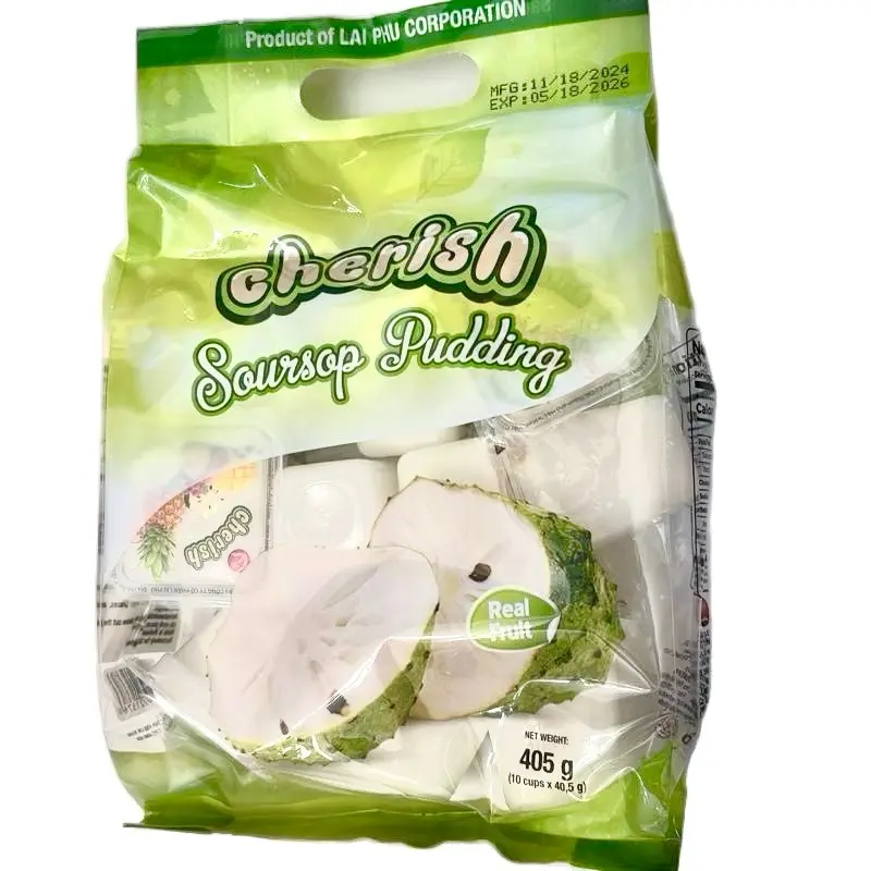 Cherish Soursop Real Fruit Pudding Jelly Cups 405g - Authentic Soursop Flavor in Convenient Cups