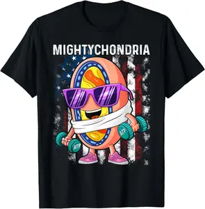 Mightychondria Cellular Biology Science Teacher Funny Summer Shortsleeve Cotton T-Shirt