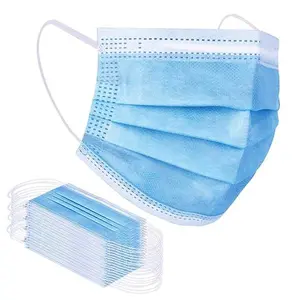 100 Pcs Blue 3-Ply Disposable Face Masks Soft on Skin with Elastic Earloops for Everyday Use