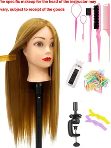 Cosmetology Mannequin Head with Hair, 26-28 Inch Synthetic Hair, Ideal for Braiding & Hair Styling, Includes Stand for Training