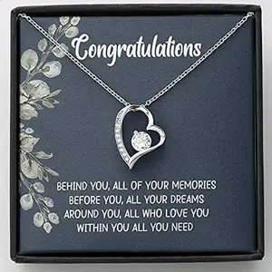 Congratulations On Your Graduation For Granddaughter, Gift for Birthday, Christmas, Valentine's Day, Mother's day, Father's Day Pendant Necklaces styles On Birthday, Christmas, Anniversary. Necklace Jewelry With Meaningful Messages Card & Box