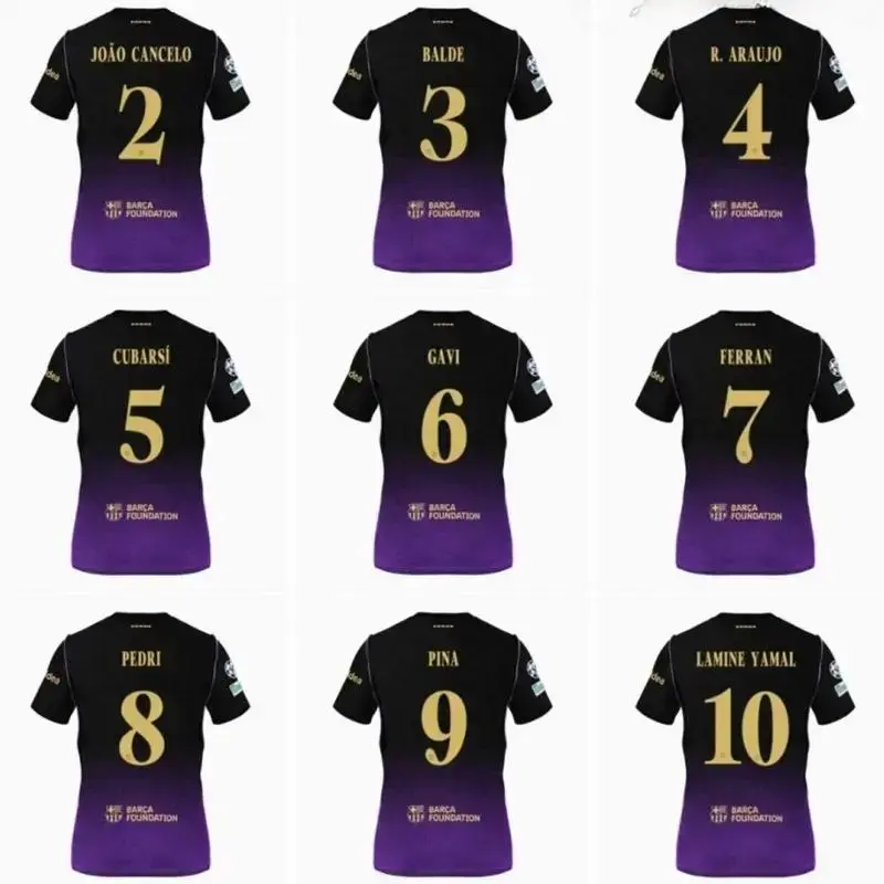 Unisex Purple Soccer Jersey Personalized Barcelona Away Stadium Shirt 2026-27 Away Shirt Football Shirt Breathable Fan Style