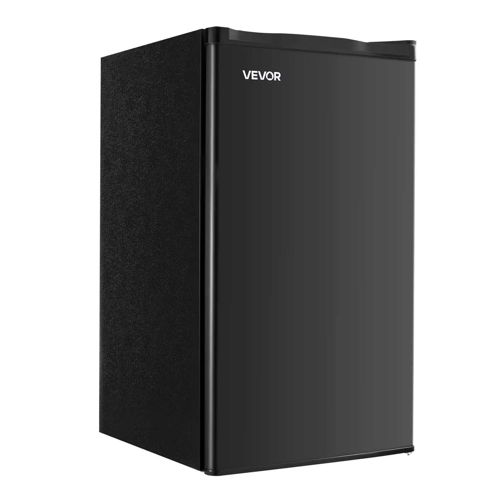 【Summerfinds】VEVOR 3.2 Cu.Ft Single-Door Compact Refrigerator, Energy Saving Products, Adjustable Temperature, Glass Shelf, Reversible Door, Low Noise, for Dorm, Office, Black