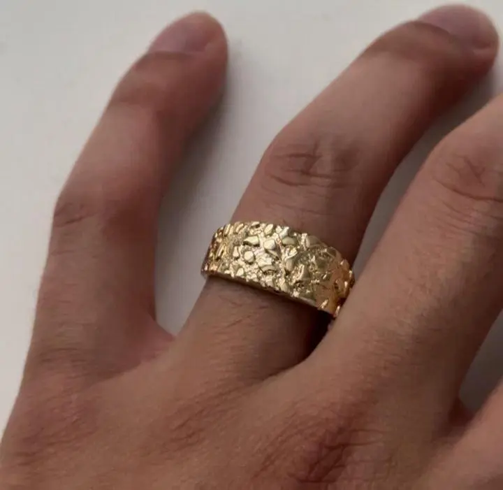 unisex gold nugget ring unisex gold nugget ring