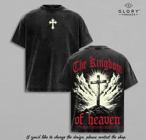 The Kingdom of Heaven Cross T-Shirt | Tank Top | Sweatshirt | Hoodies Washed Jesus Christian Streetwear | Faith Vintage Graphic Tee | Bible Verse Shirt | Religious Gift | Gospel Jesus Apparel Thanksgiving Christmas Outfits