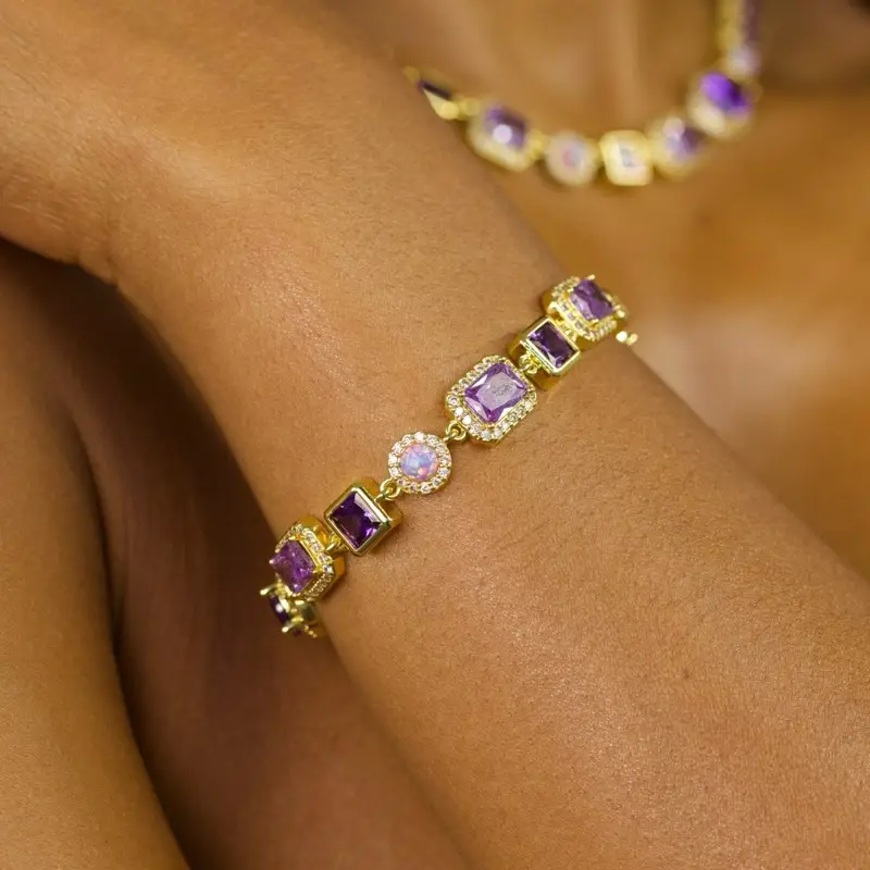 Iris Purple Solstice Gemstone Bracelet