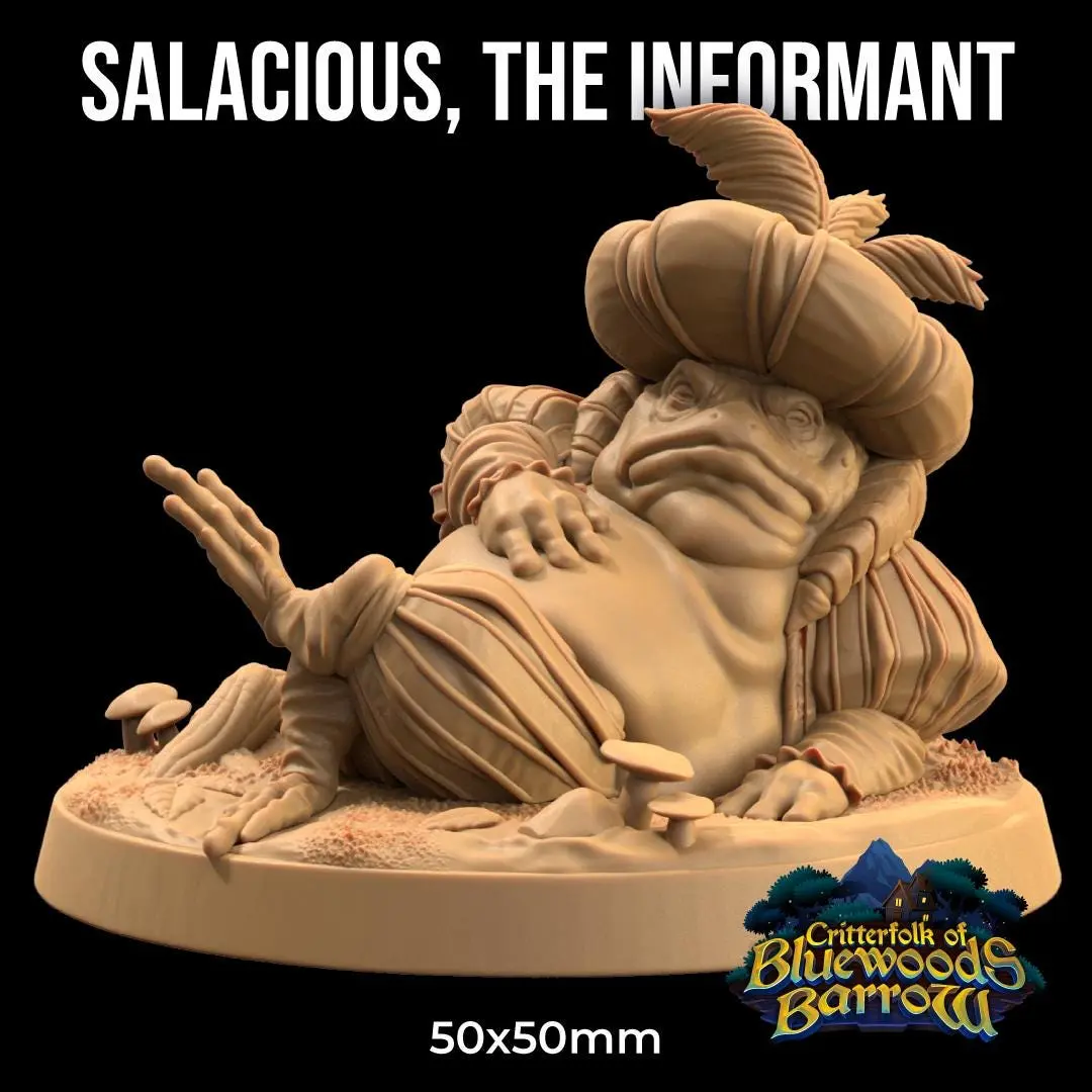 Salacious the Informant Frog Toad | The Dragon Trappers Lodge | 32mm Scale | Miniature TTRPG Mini DnD Dungeons and Dragons Wargame