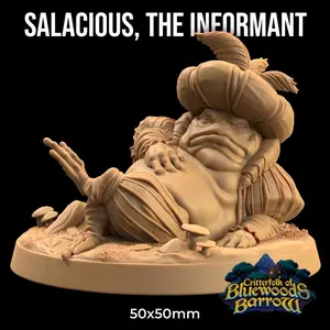 Salacious the Informant Frog Toad | The Dragon Trappers Lodge | 32mm Scale | Miniature TTRPG Mini DnD Dungeons and Dragons Wargame