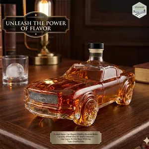 Car-Shaped Whiskey Decanter Bottle, 400ml Glass 3D Sports Container, Liquor Bottles Shape With Cap, Creative Gifts