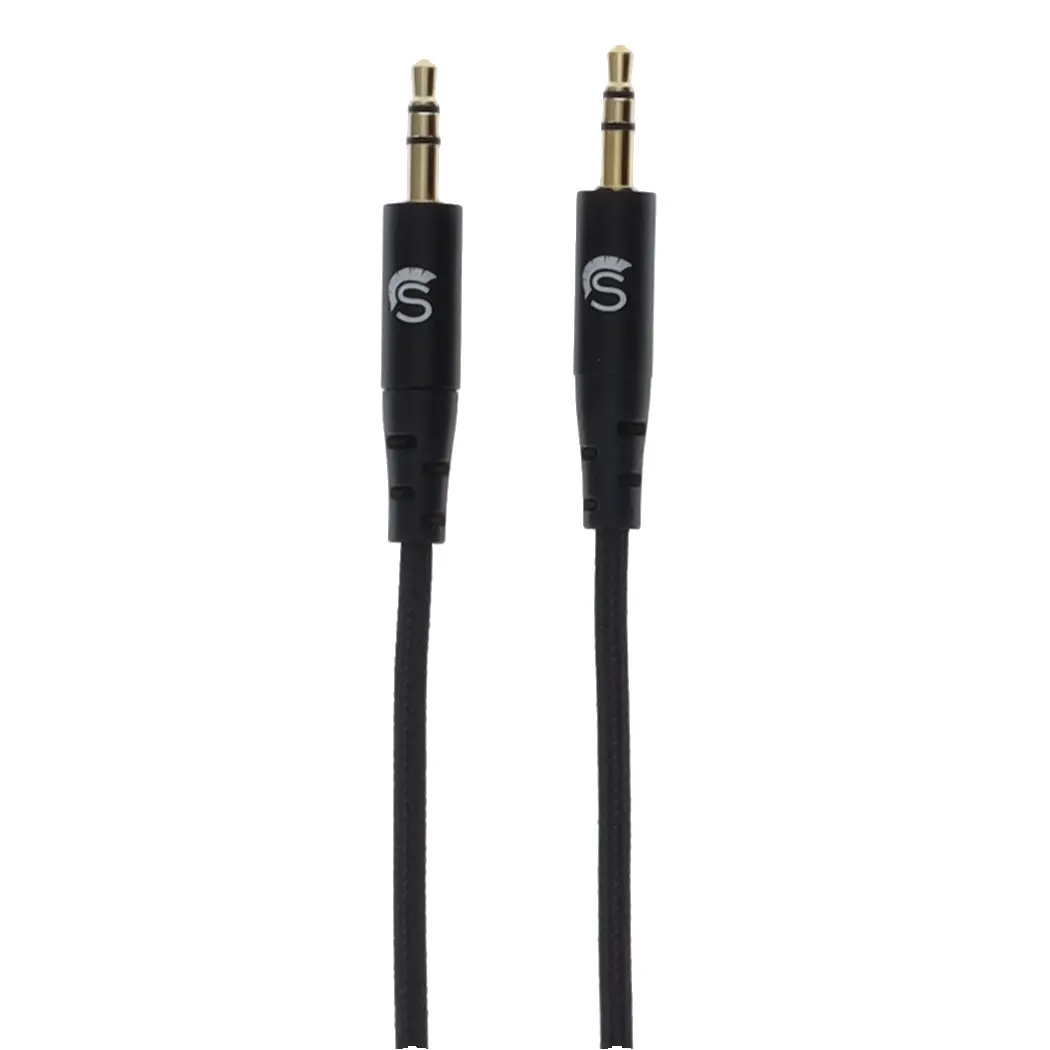 Scipio STAUX4 Durable Tangle-Free 4 ft. Kevlar Braided 3.5 mm Male-to-Male Aux Cable - High Tensile Strength Stereo Cord with Heat Resistance for Smartphone, Tablet, Portable Speaker Users with Auxiliary Input - Black Heat-Resistant Audio Accessory