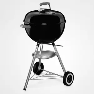 Weber 18" Original Kettle Charcoal Grill 441001 Black Porcelain-Enamel Lid Weather-Resistant Aluminium Ash Portable Bbq Smoker