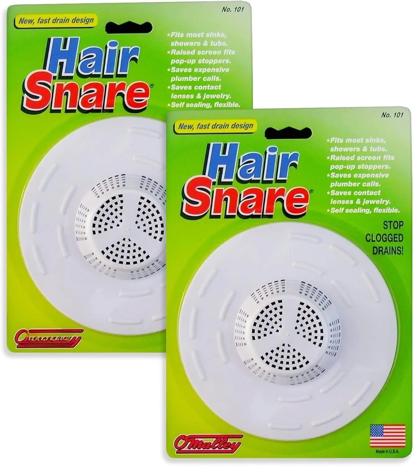 Synthetic Modern Durable Universal Hair Snare Drain Cover, White (2 Drain Covers, 2 Packs) - Bathroom Wet Area Home Supply Gadget