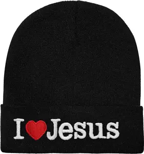 Embroidered I Love Jesus Beanie