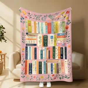 Bookworm’s Cozy Blanket – Soft Plush to Snuggle Up With Your Next Chapter Book Club Essential Blanket – Thoughtful Present for Your Favorite Reader Friend  Bright Pastel Pink Design to Elevate Your Reading Space