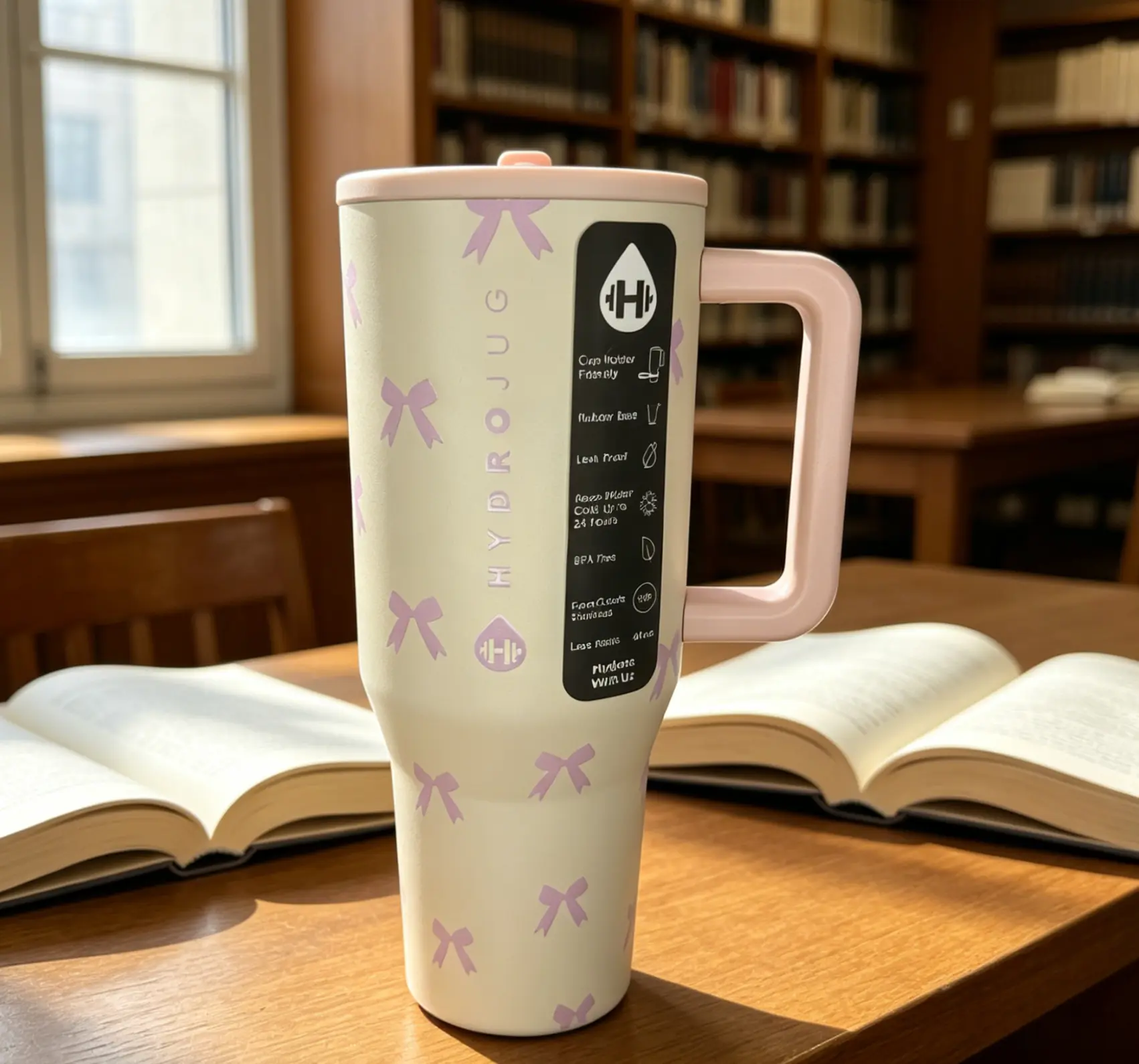 HydroJug Rodeo 40oz Bow Print Limited Edition Insulated Stainless Steel Water Bottle - Portable Stylish Tumbler, Triple Insulation, Leak-Proof Vacuum Flask, Bottle for Daily Hydration, Outdoor Use, Water Bottles