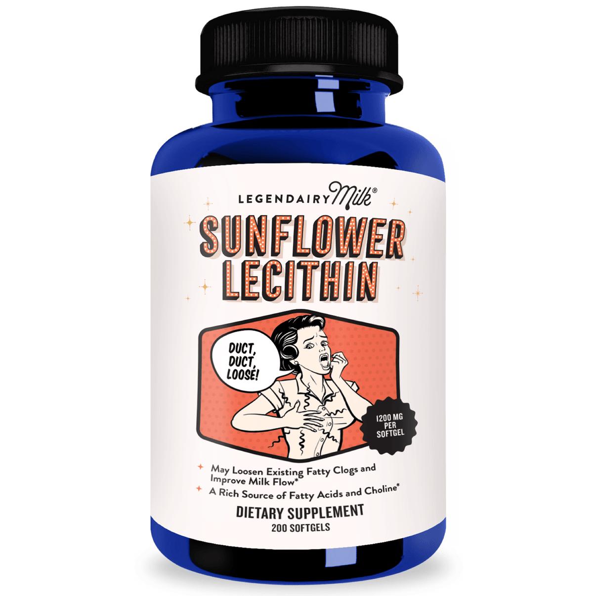 Sunflower Lecithin - For Clogged Milk Ducts - Legendairy Milk - 1200mg per serving - Lactation Support - Organic - Non-