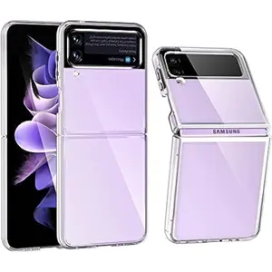 for  Galaxy Z Flip 3 Case, Clear Shockproof Zflip3 Phone Cover, Slim Thin Protective  Cases for Flip3 5G Phone - Transparent