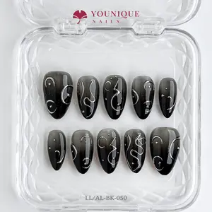 Younique Nails | 10PCS 100% Handmade Press-On Nails | Reusable Colorful Art acrylic stylish 3D