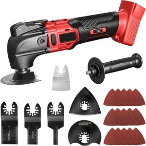Cordless Oscillating Tool Compatible with Milwaukee 18V Battery, Brushless-Motor Tool with Auxiliary Handle, Oscillating Multi-Tool for Scraping, Sanding,Cutting Wood(Battery Not Included)Quesear