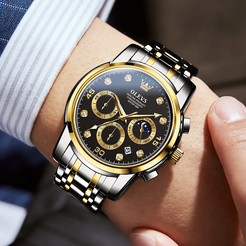 Men's VersatileWatch  Analog Quartz Stainless Steel Waterproof Luminous Date Two Color Luxury Casual Watch
