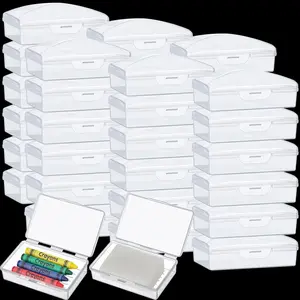 36 Pcs Portable Travel Soap Container Bulk Plastic Soap Boxes with Lid Ideal for Homeless Donations Gym Shower Tours Hotel Outdoor Camping (White)