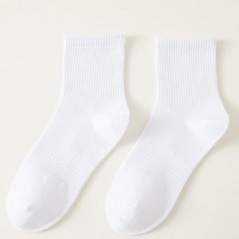 Four-season lightweight moisture-wicking and odor-resistant cotton socks, men's and women's matching mid-calf socks