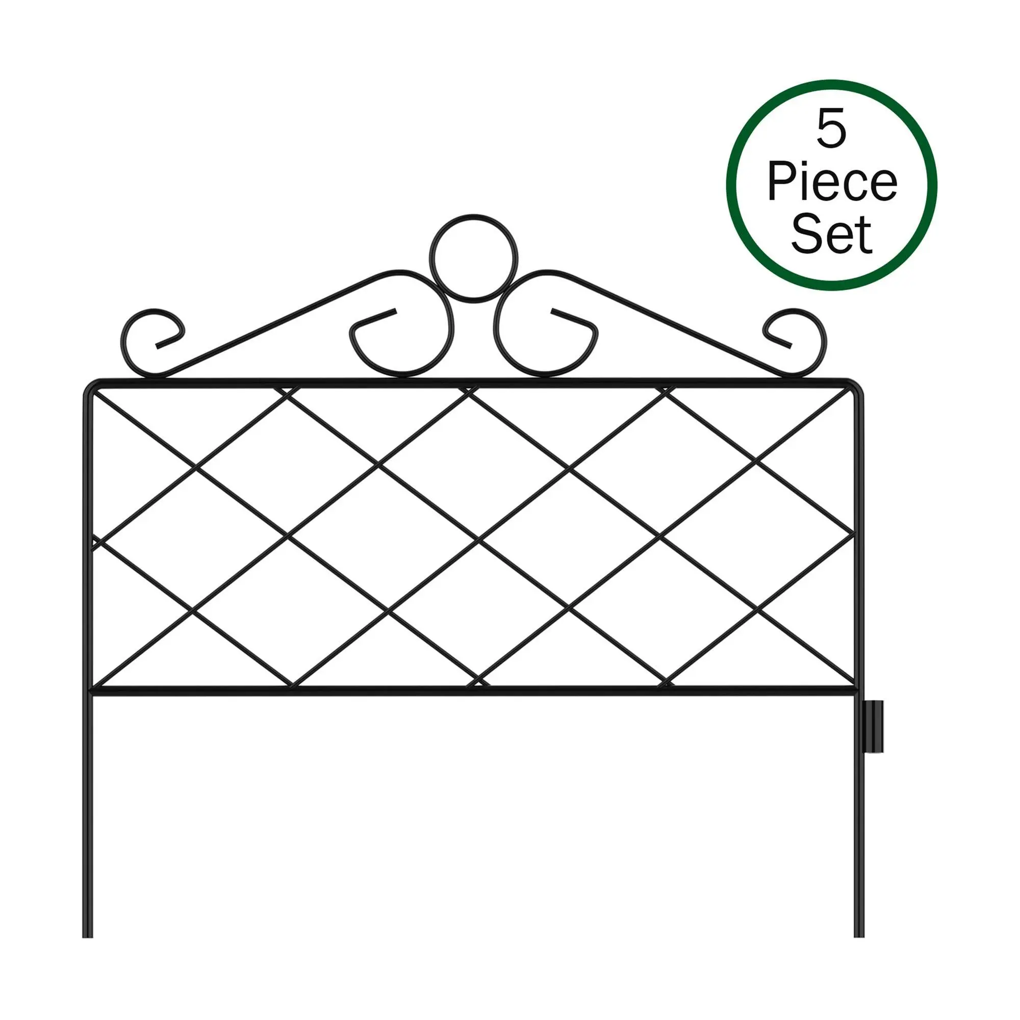 Pure Garden Set of 5 Interlocking Decorative Panel Fencing