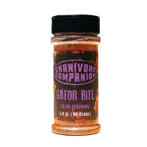 Carnivore Companion Gator Bite Cajun Seasoning 5.8 Oz Bottle 5 Simple Ingredients Flavor Spice Powder Salt Plastic Bottle