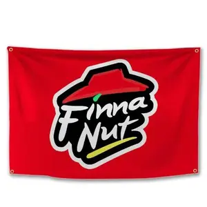 Finna Nut Pizza Flag 3x5 Feet Banner Funny Man Cave Wall Meme Flags for Room Decor High-Quality Humorous Pizza Meme Design