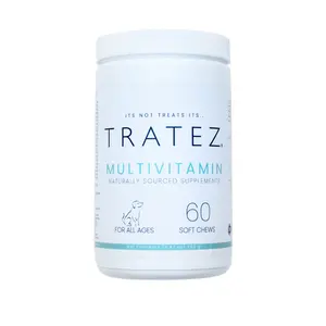 TRATEZ Multivitamin Supplement for Dogs - 60 Soft Chews, 25 Essential Vitamins & Nutrients