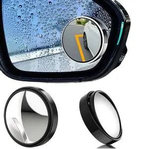 Car Blind Spot Monitoring Set, 360 Degree Adjustable Wide-Angle Blind Spot Mirror And Luminous Valve Caps, HD Waterproof Parking Mirror, Improve Driving Safety, Cool And Practical, Universal Fit
