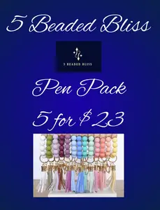 Pen- 5 for $23 Silicone and acrylic beaded pens