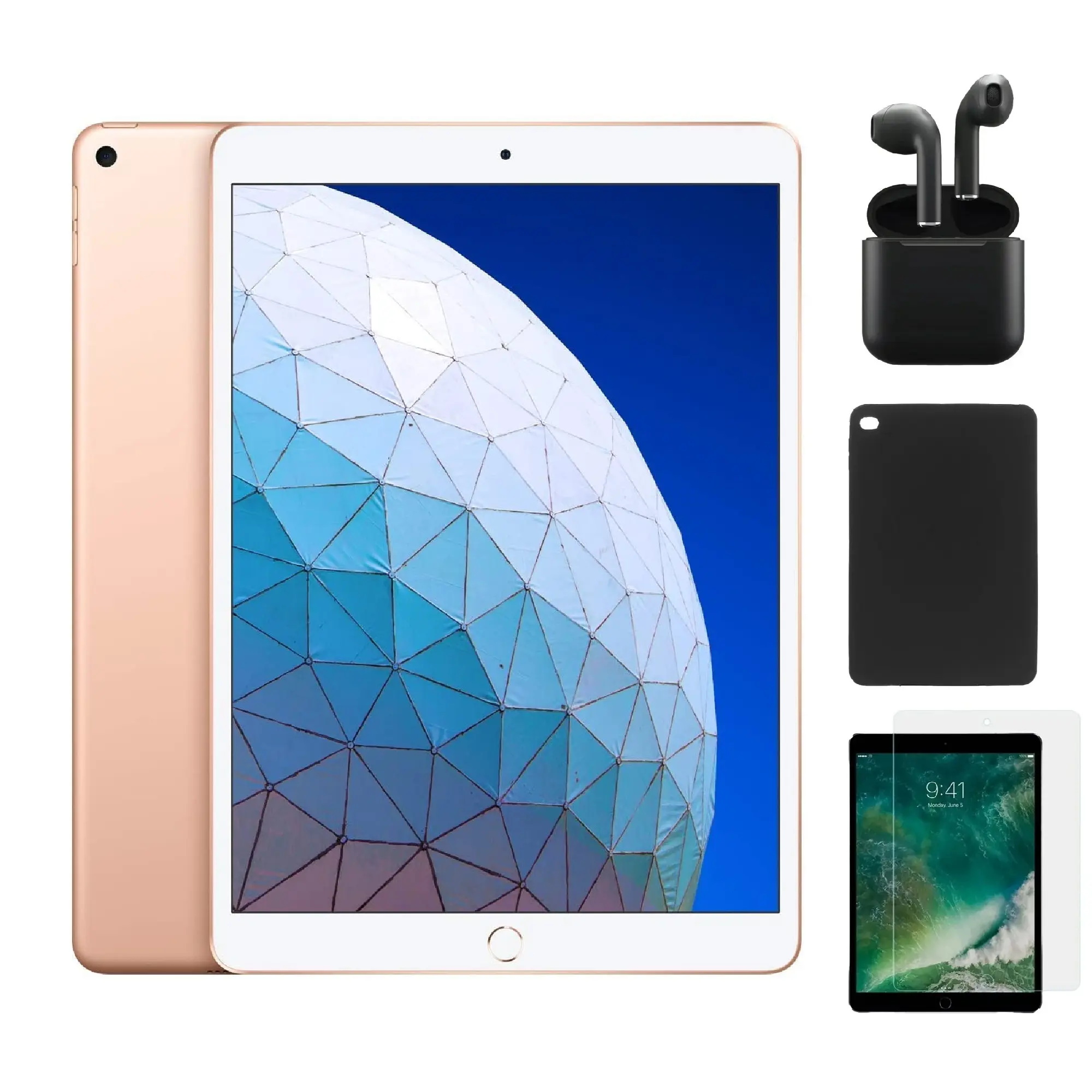 Refurbished Apple iPad Air 3 A2152 (WiFi) Good Condition with Case, Wireless Earbuds,Tempered Glass Screen Protector & 1 Year Warranty
