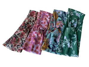 Handmade Floral Headband | Soft Double Brushed Polyester | Stretchy Boho Hair Accessory for Women wide bands headbands for sale