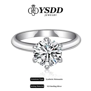 【#17 Classic】Knife-edge Solitaire S925 Synthetic Moissanite Ring 0.5-5Carat SpringStatements