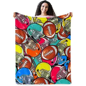Football Stuff Gifts for Teen Boys Girls, Soft Blanket for Kids Room Decor, Christmas Birthday Gifts for Football Lovers, Cozy Throw Blanket for Couch Bed Sofa 60" X 50"