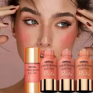 All-day Liquid Blush - Long-lasting, buildable, ultra-blendable blush Cosmetic Set Matte Lipstick and mauve shade Pouch lip gloss Waterproof Eyebrow Gel,Glossy / Foundation  Foundation