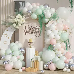 127 count Boho Balloon Garland Kit, Pastel Teal  White Balloons Assorted Colors and Sizes for Wedding Engagement Anniversary Bridal Shower  Shower Birthday Party Decorations for Girls
