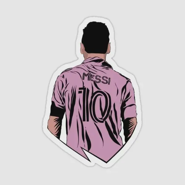Messi Graphic Vinyl Sticker, Waterproof Gloss Laminate, UV Resistant Soccer Fan Decal, Durable Outdoor Sticker