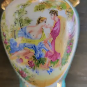 angry antique french 19th century opaline breasty bud vase Ceramic Glaze Flower