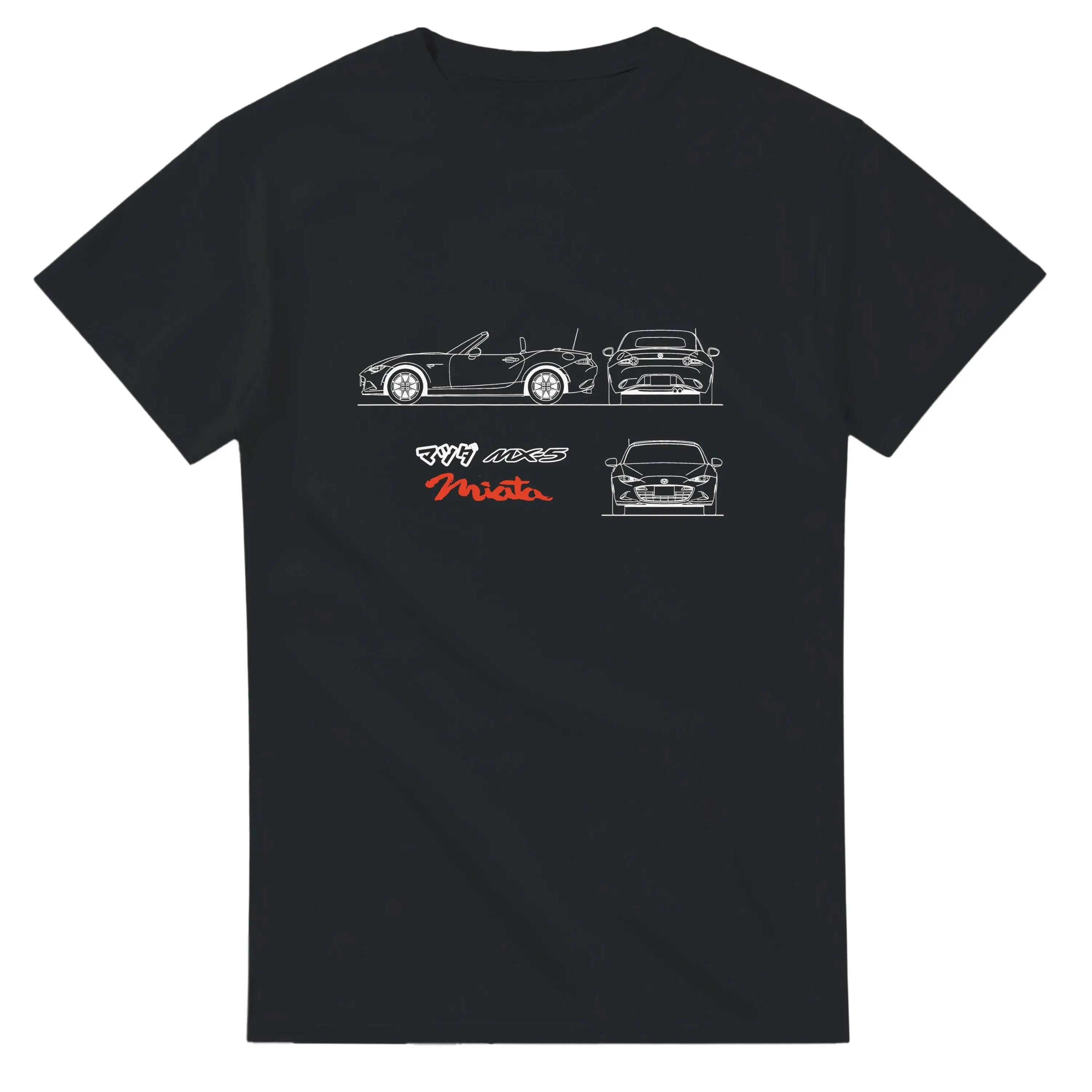 Mazda MX-5 Miata Roadster JDM Car Blueprint-style Outline Graphic T-Shirt Sweatshirt Hoodie, Car Enthusiast And Fans Gift