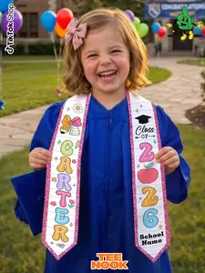 Custom Name Kids Graduation Stole 2026, Kindergarten Preschool Senior Sash, Cute Graduation Accessory, Gift for Young Graduates