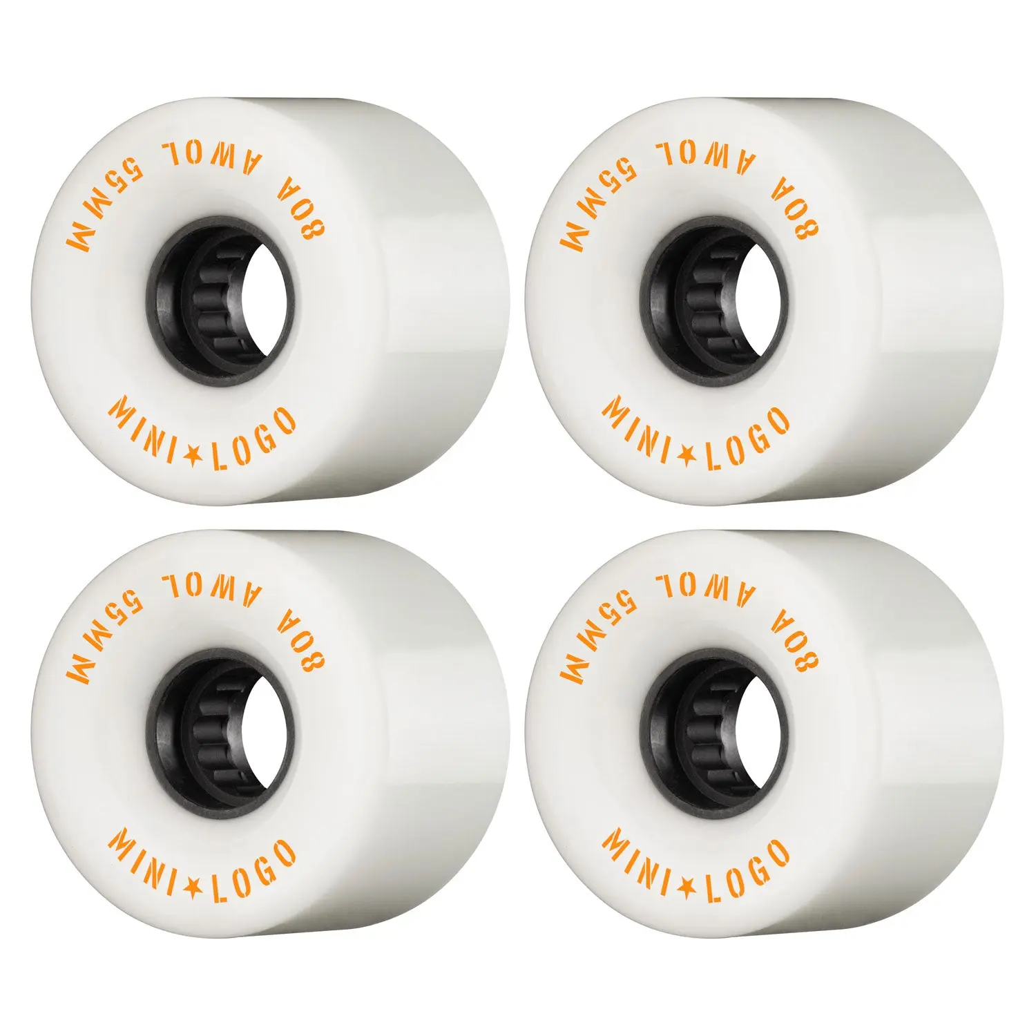Mini Logo Skateboard Wheels 55mm AWOL 80A White