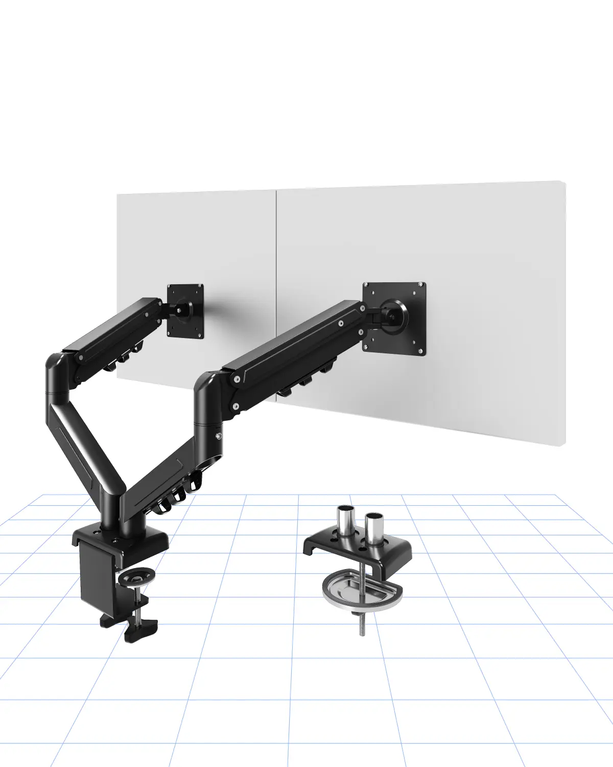 FLEXISPOT Heavy-Duty Gas Spring Adjustable Monitor Mount - C-Clamp Base, VESA 75/100, 17-32in Screens (Up to 19.8lbs), 3-Height Adjustable Monitor Arms & Stands, Space-Saving Office Furniture, Neck Pain Relief, 360° Tilt, Easy Assembly Required, Adjustabl