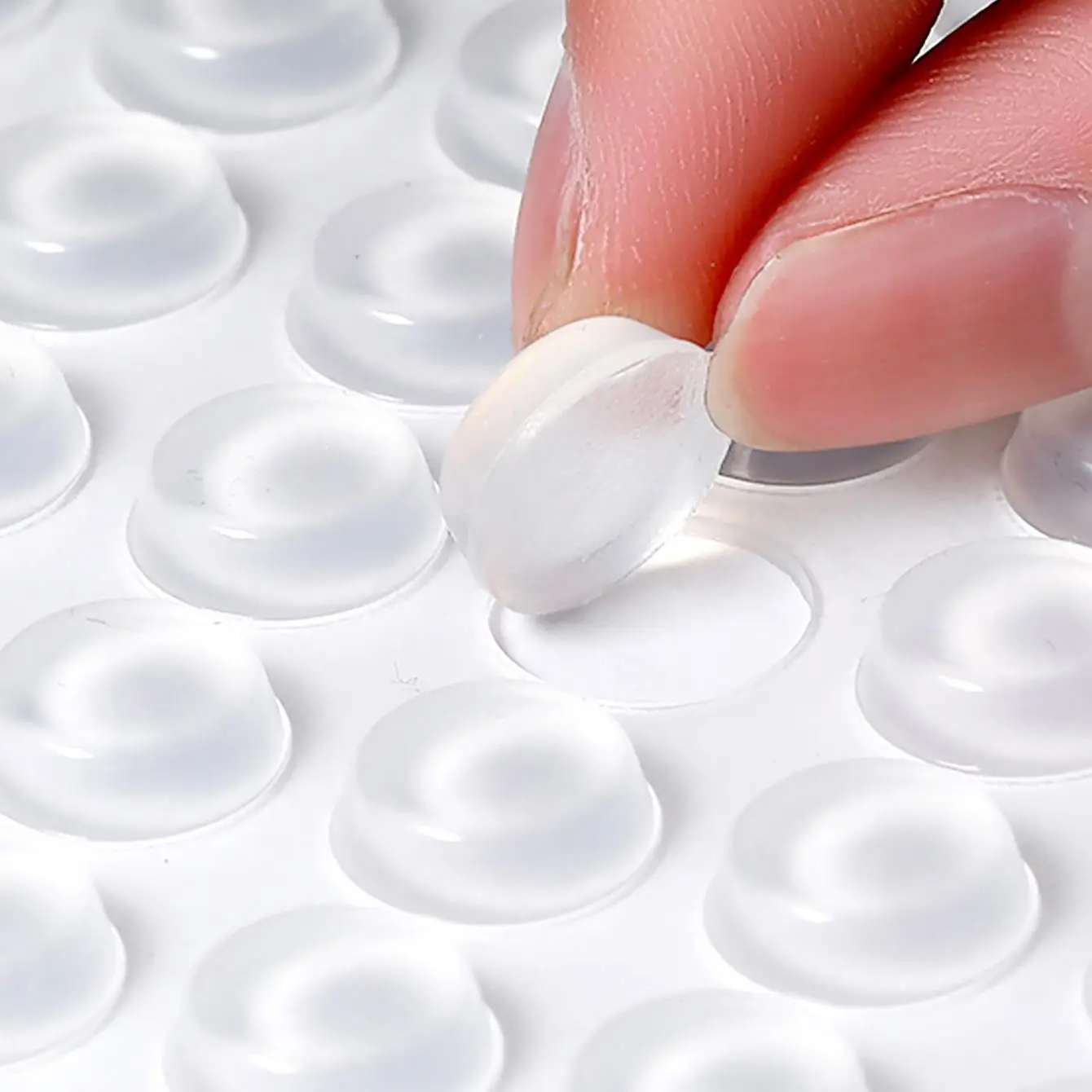 Silicone Cabinet Door Buffer Pad, 64pcs Self Adhesive Slam Noise Dampening Protector, Adhesive Pad Dot for Furniture, Cupboard, Humidor, Hinges, Drawe