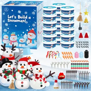 18 Pack Build a Snowman Kit,DIY Christmas Craft,Christmas Crafts for Kids,Creative Children Air Dry Modeling Clay,Build a Snowman kit,for Christmas Events,Christmas Game,Toys & Festivals.