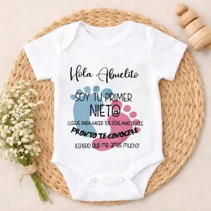 Baby Bodysuit Grandpa I Am Your First Grandchild Print 100% Pure Cotton Non-Irritating Snap Closure Breathable Stretchy Perfect For Gifting & Everyday